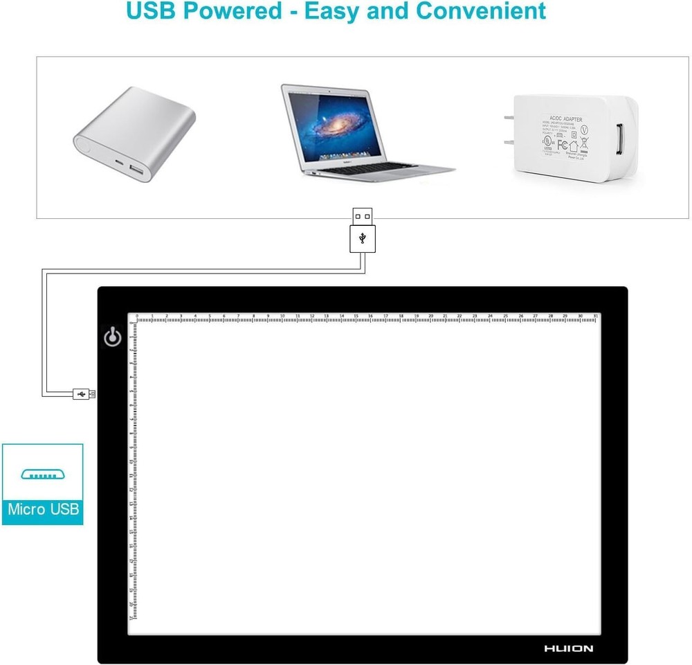 Ultra-Thin USB Powered A4 LED Light Pad - Adjustable Brightness for Artists