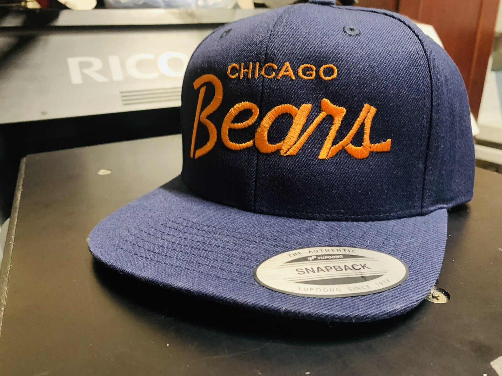 Retro Chicago Bears 6 Panel Snap Back Hat 90s Christmas Vacation Clark Griswold