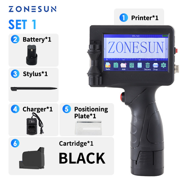 ZONESUN Handheld Inkjet Printer Touchscreen USB QR Date Coding Machine ZS-HIP127