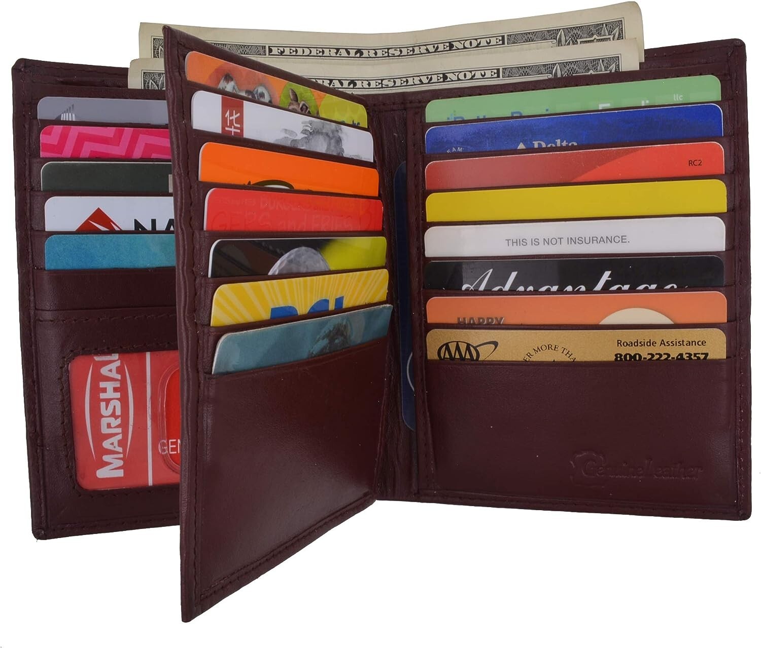 Men's Genuine Leather Bifold Wallet Hipster Credit Card ID Holder RFID Blocking