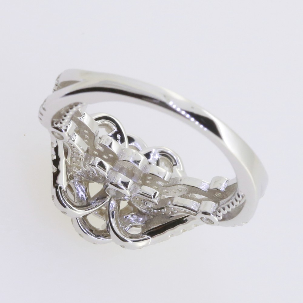 Sterling Silver Semi Mount Ring Setting Round RD 6.5x6.5mm RD 6 Halo E