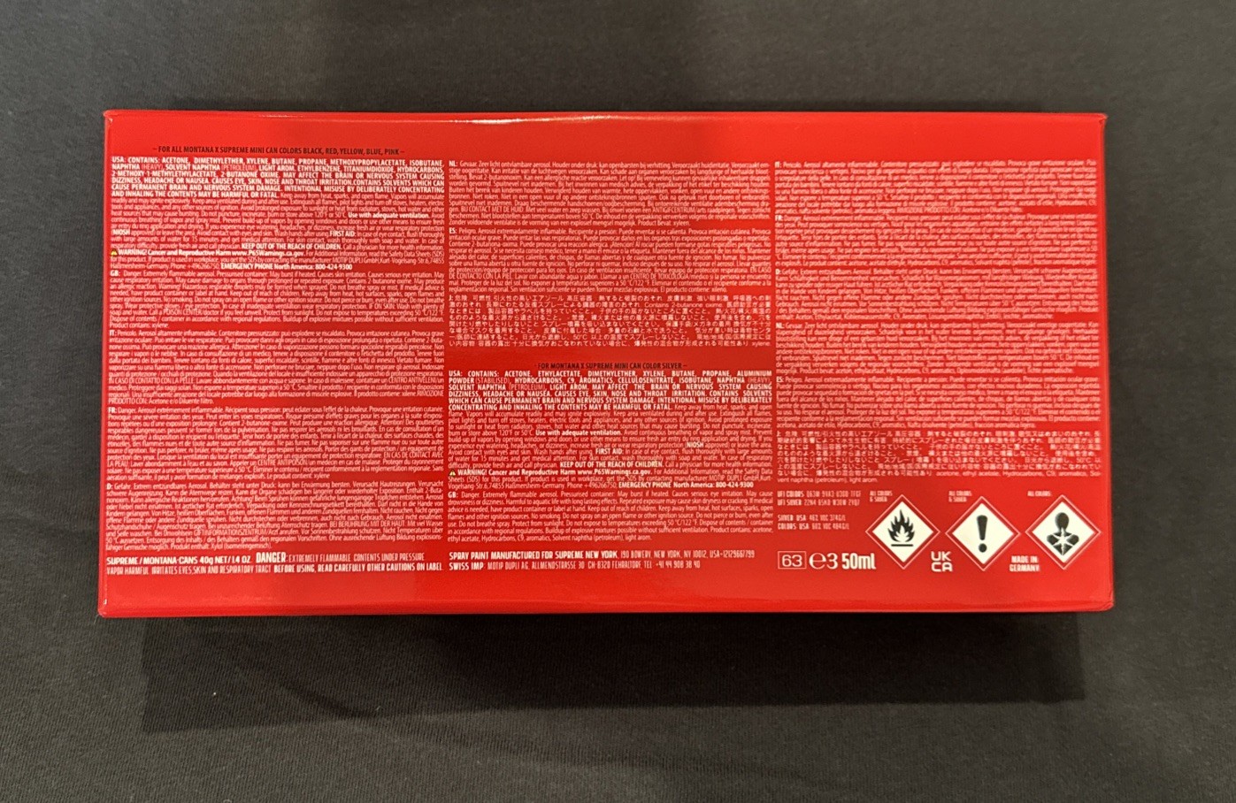 Supreme Montana Mini Spray Paint Cans Set New Displayed Condition 100% Authentic