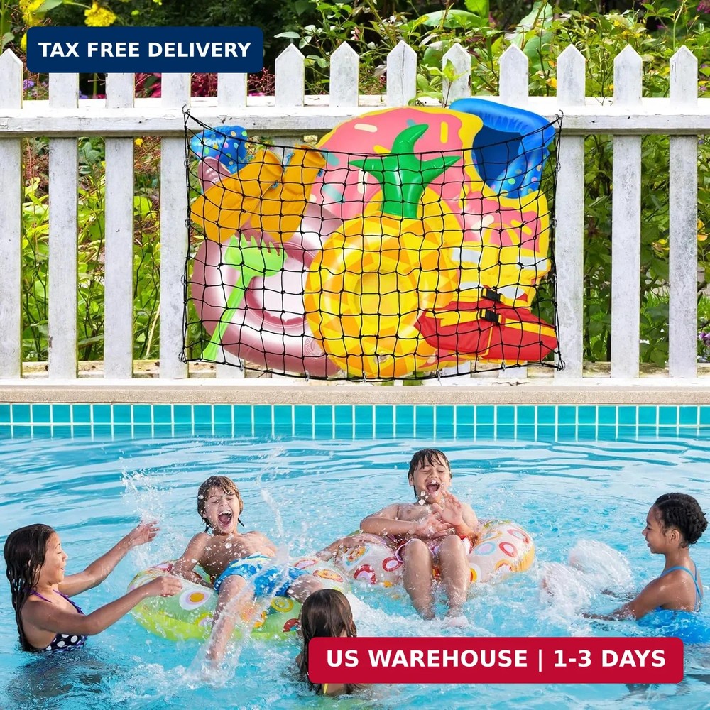 Extra Large Pool Toy Float Storage Net, 71×47'' Heavy Duty Hanging Elastic Mesh