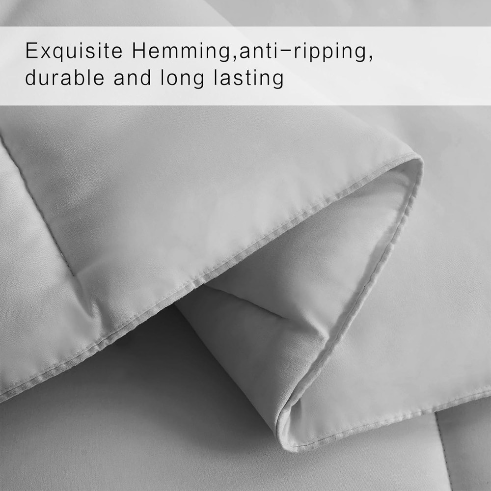 Luxury King Size Down Alternative Comforter - Reversible Light Grey