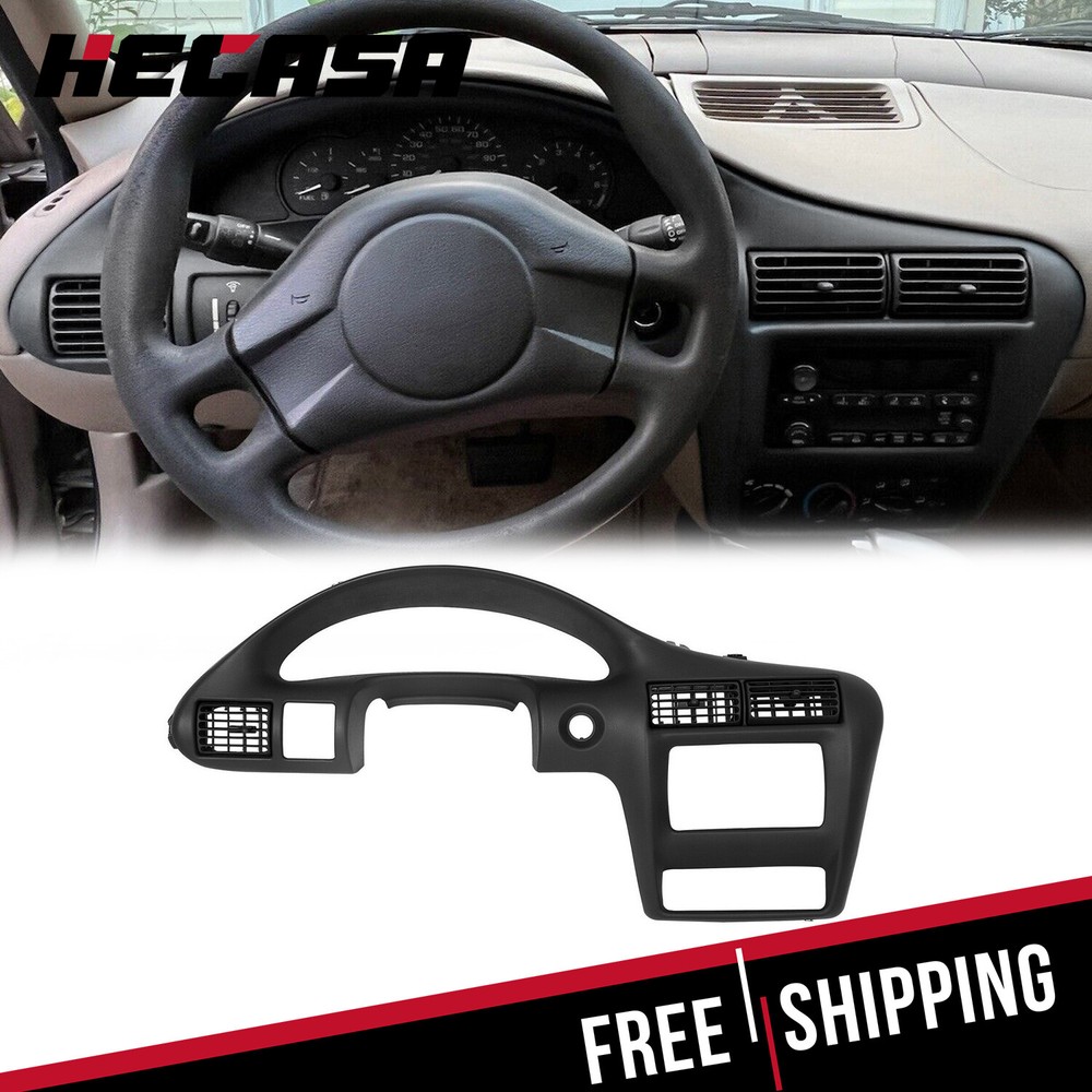 Black Painted Dash Panel Speedometer Trim Bezel For 2000-2005 Chevy Cavalier