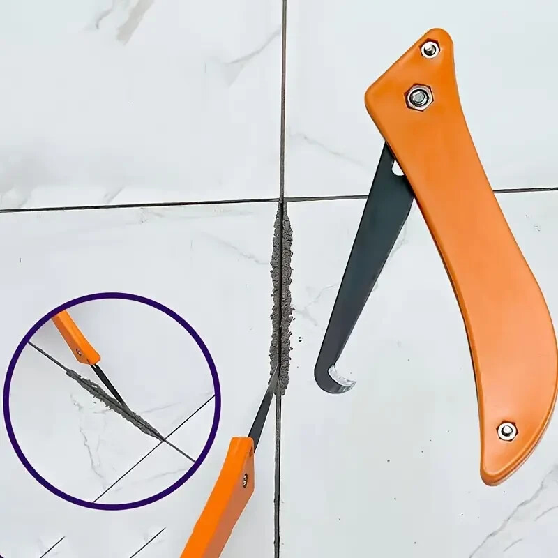 1 PC STAINLESS STEEL GROUT REMOVER TOOL~PLASTIC HANDLE