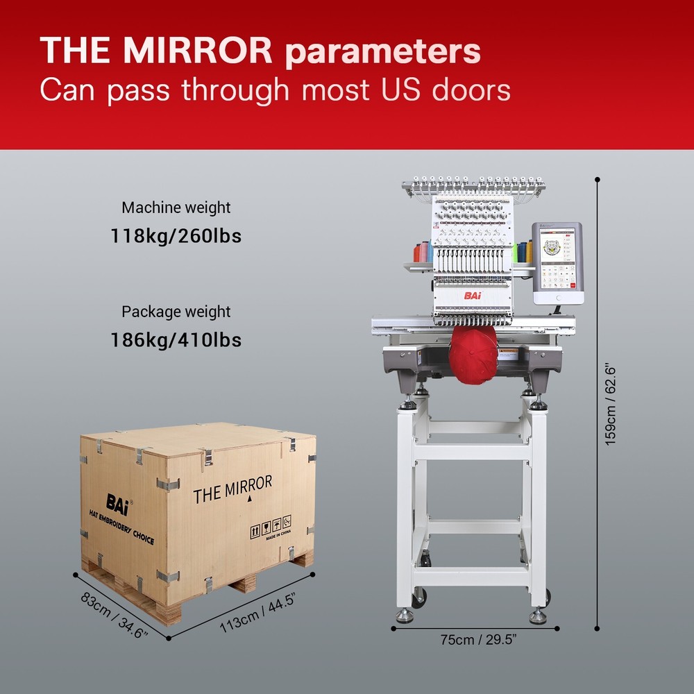 BAi THE MIRROR Computerized Embroidery Machine Commercial multi needles