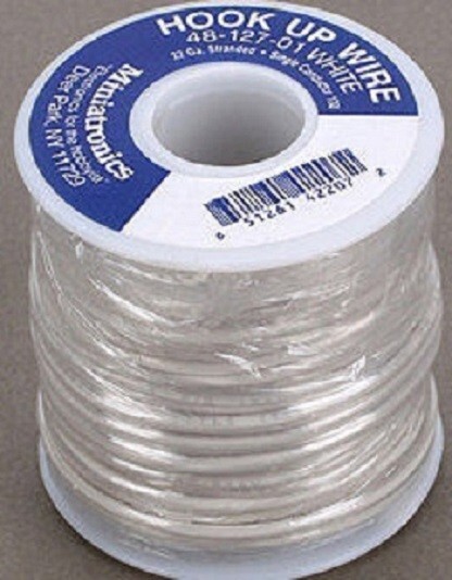 Miniatronics 48-127-01 22 Gauge Stranded White Wire 100' Roll NEW