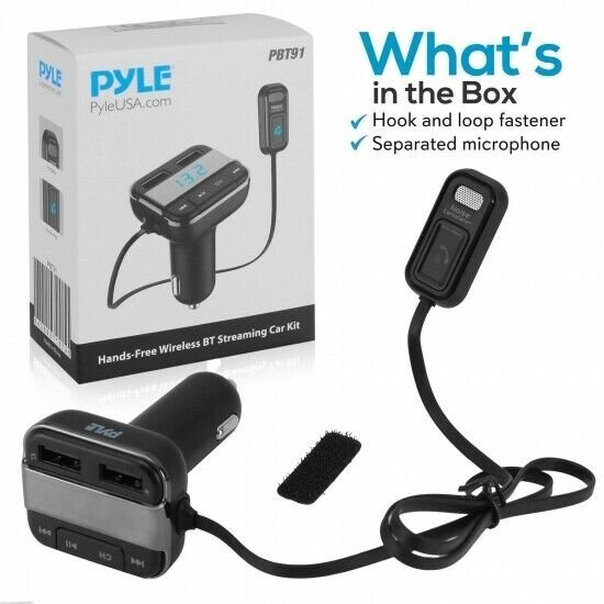 Pyle PBT91 Cigarette Lighter Bluetooth FM Radio Transmitter, Wireless Car Music