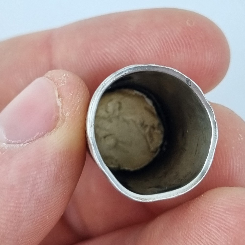 Antique Solid Silver Thimble Birmingham 1885 Thomas Oakley