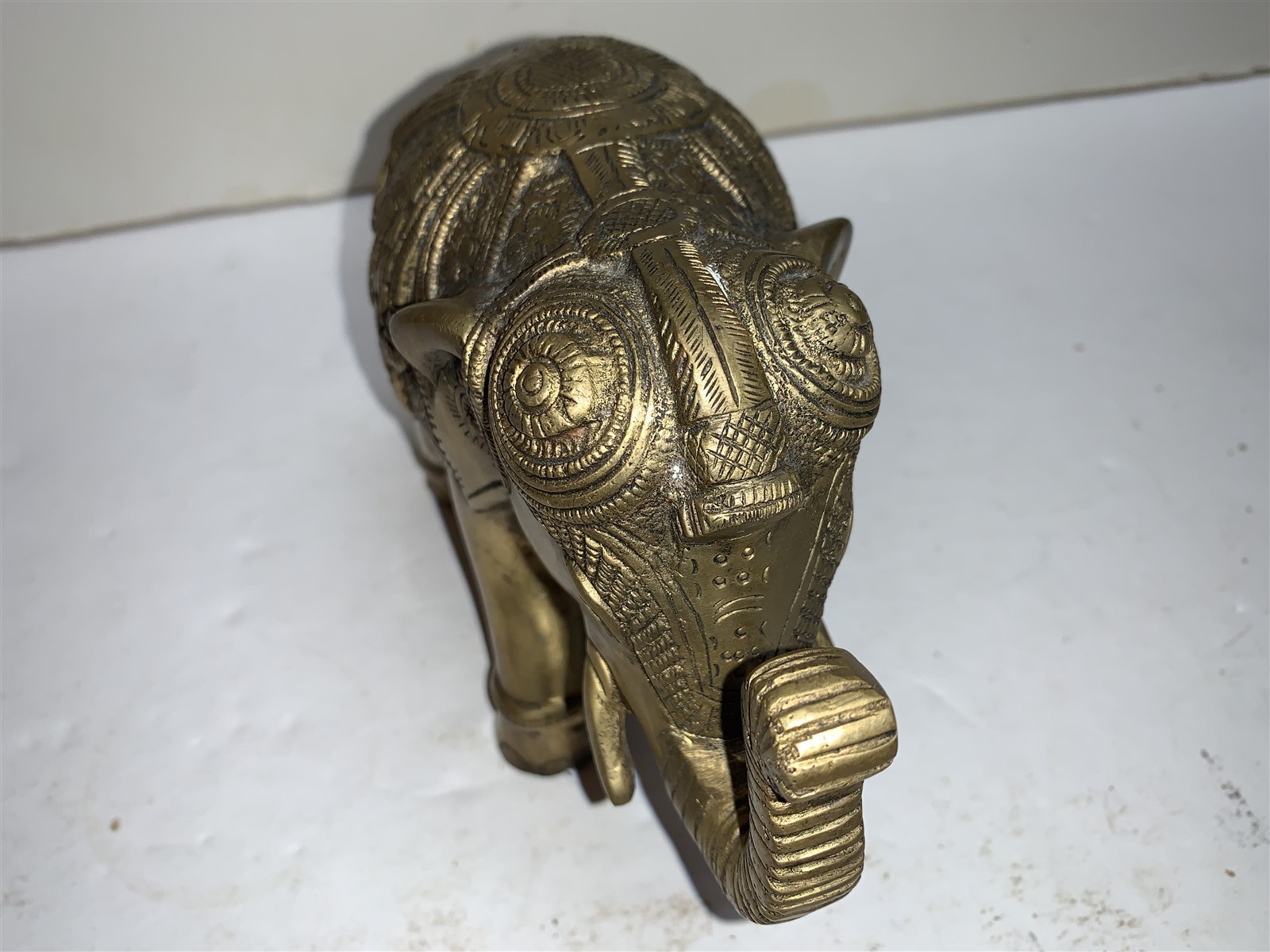 Brass ELEPHANT Figurine Statue Ornate Heavy