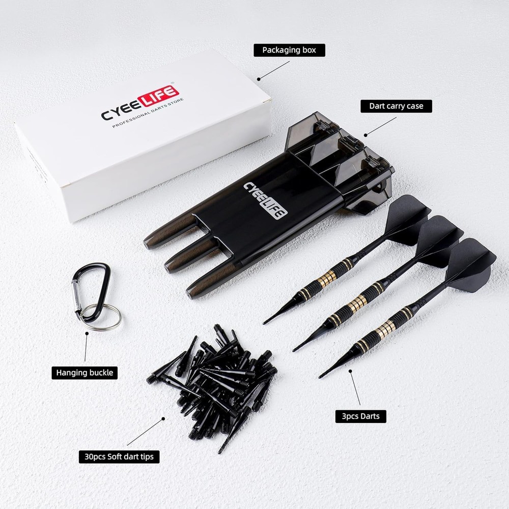 Darts Plastic Tip - Professional Soft Tip Darts Set 18 Grams with Carry case