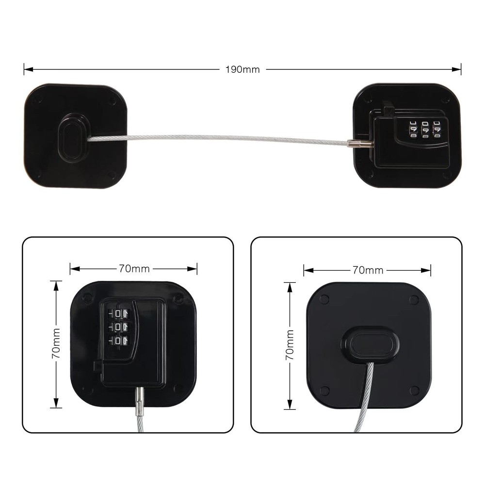 2 Packs Refrigerator Lock Combination Coded Fridge Lock Freezer Child Safety ...