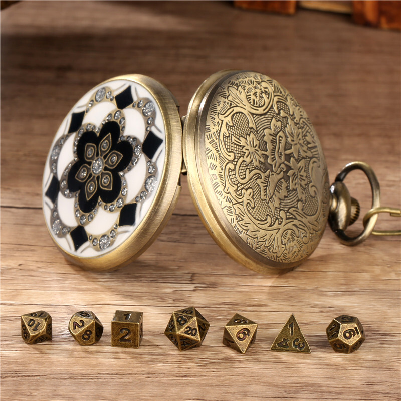 7pcs Tiny Metal Dice Set Polyhedral Dices for Dungeons and Dragons Pocket Case