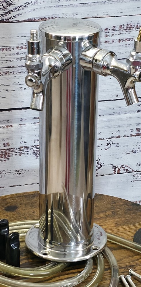 3" Column Tower 2 Faucets Draft Beer Tap Pre-owned L1