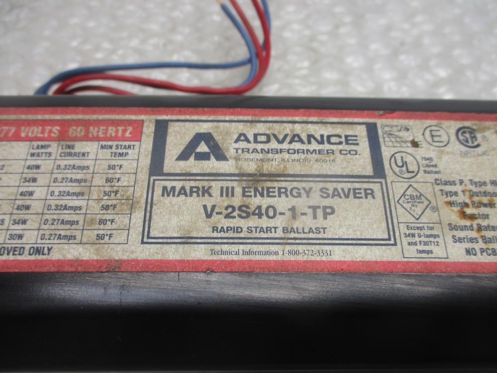 ADVANCE V-2S40-1-TP BALLAST NSNP