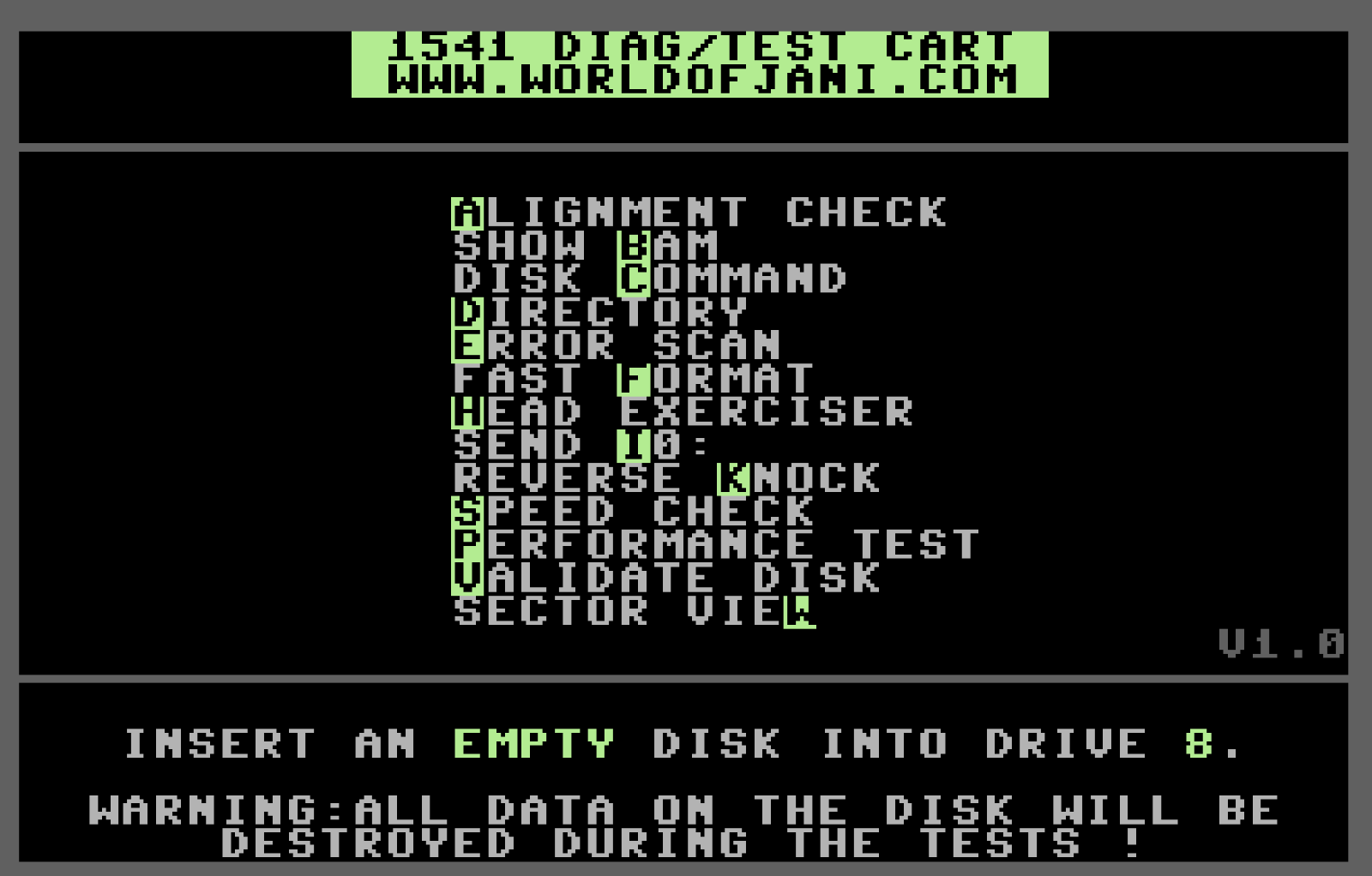 Commodore 64 / 128 6 in 1 Dead Test, Diagnostic and 1541 Tools - Versa64Cart USA