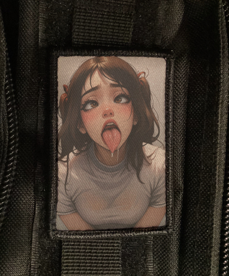 Ahegao Face Patch Anime Waifu Patch Morale Army Tactical Hook [sub]