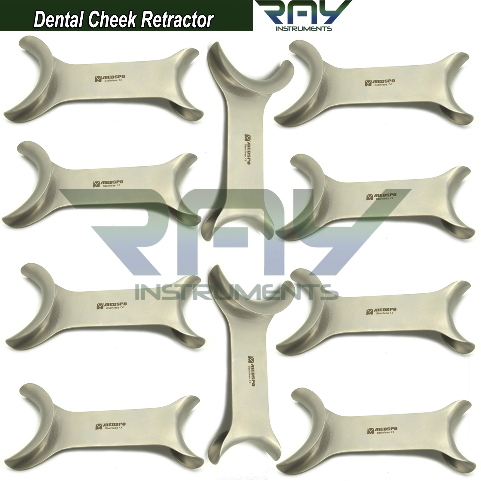 Dental Stainless Steel Mouth Opener Metal Cheek Lip Retractor Double-Head Tools