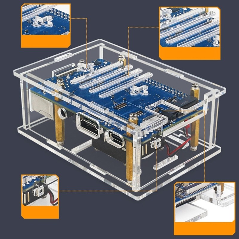 Acrylic Shell Box High Transparent For PI 4A Featuring Easy Installation