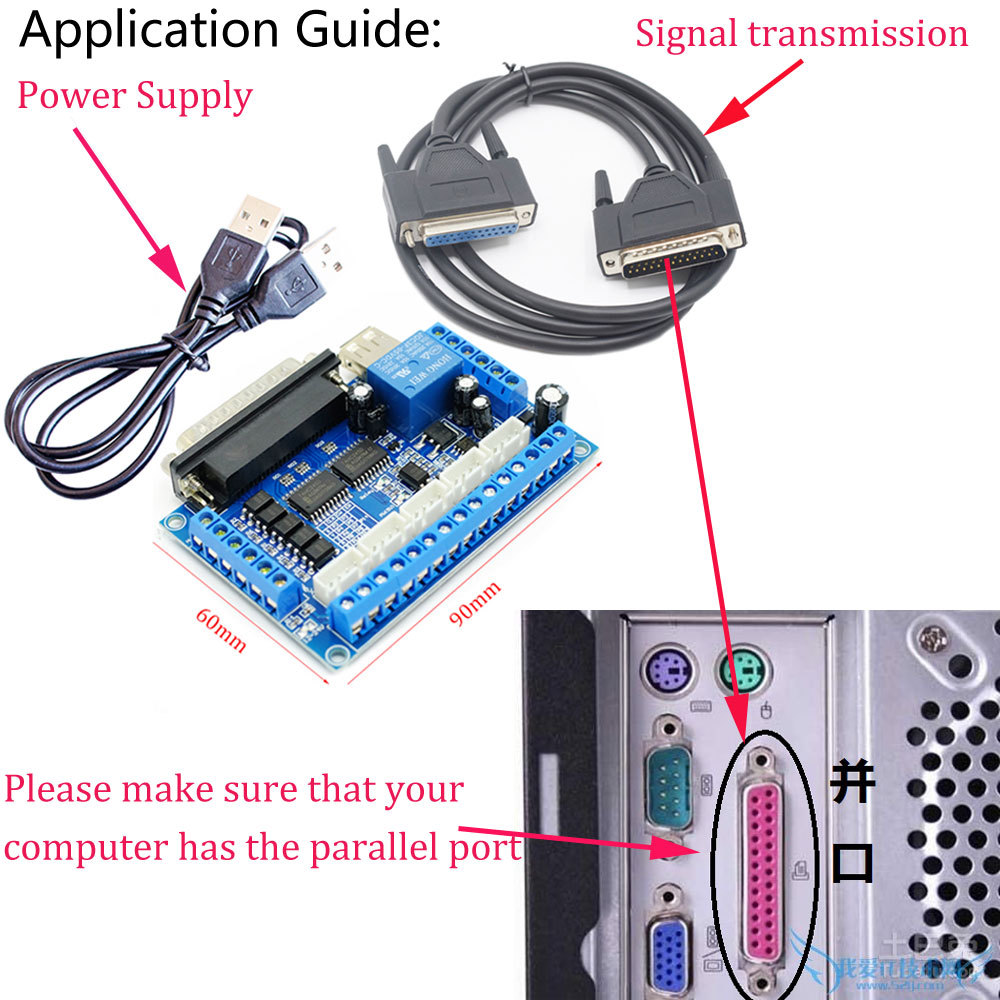 CNC MACH3 5 Axis Interface Breakout Board For Stepper Motor Driver CNC Mill