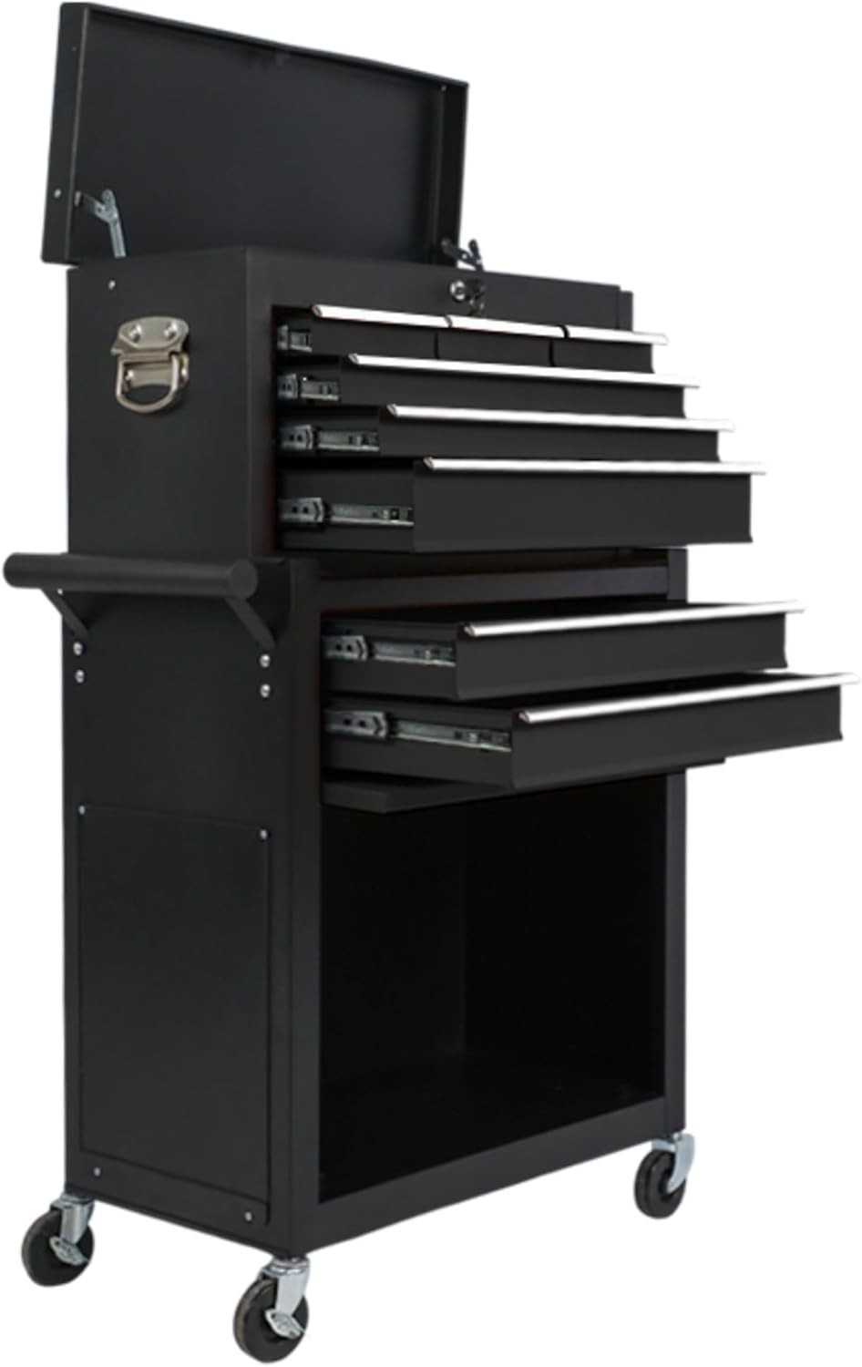 8 Drawers Rolling Tool Chest Tool Lock Storage Cabinet Boxes on Wheels Garage