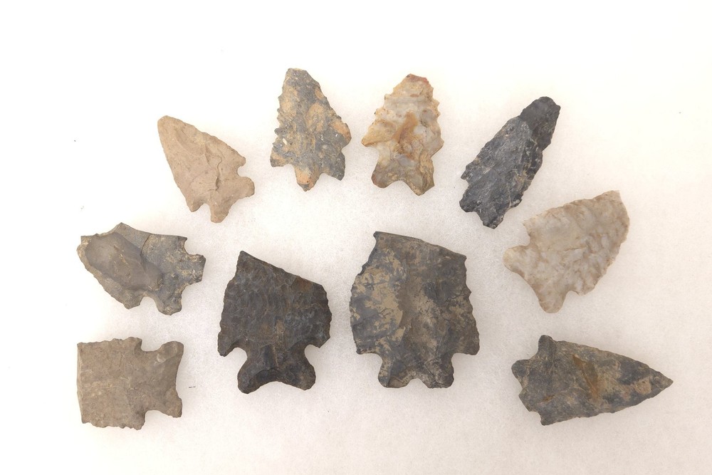 Bifurcated Flint Arrowhead Collection