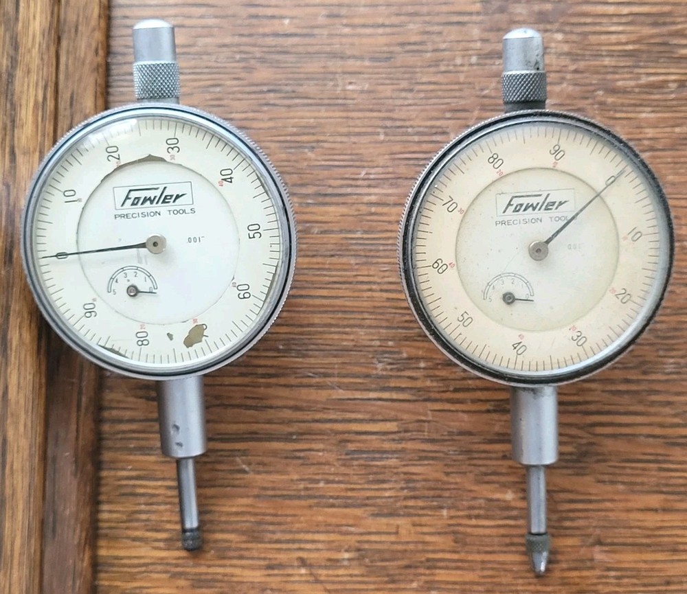 (2) Fowler Precision Tools Dial Indicators .001" Machinist Tools