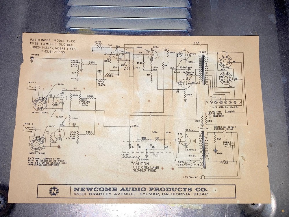Newcomb Pathfinder E-20 Amplifier, Very Clean and Working