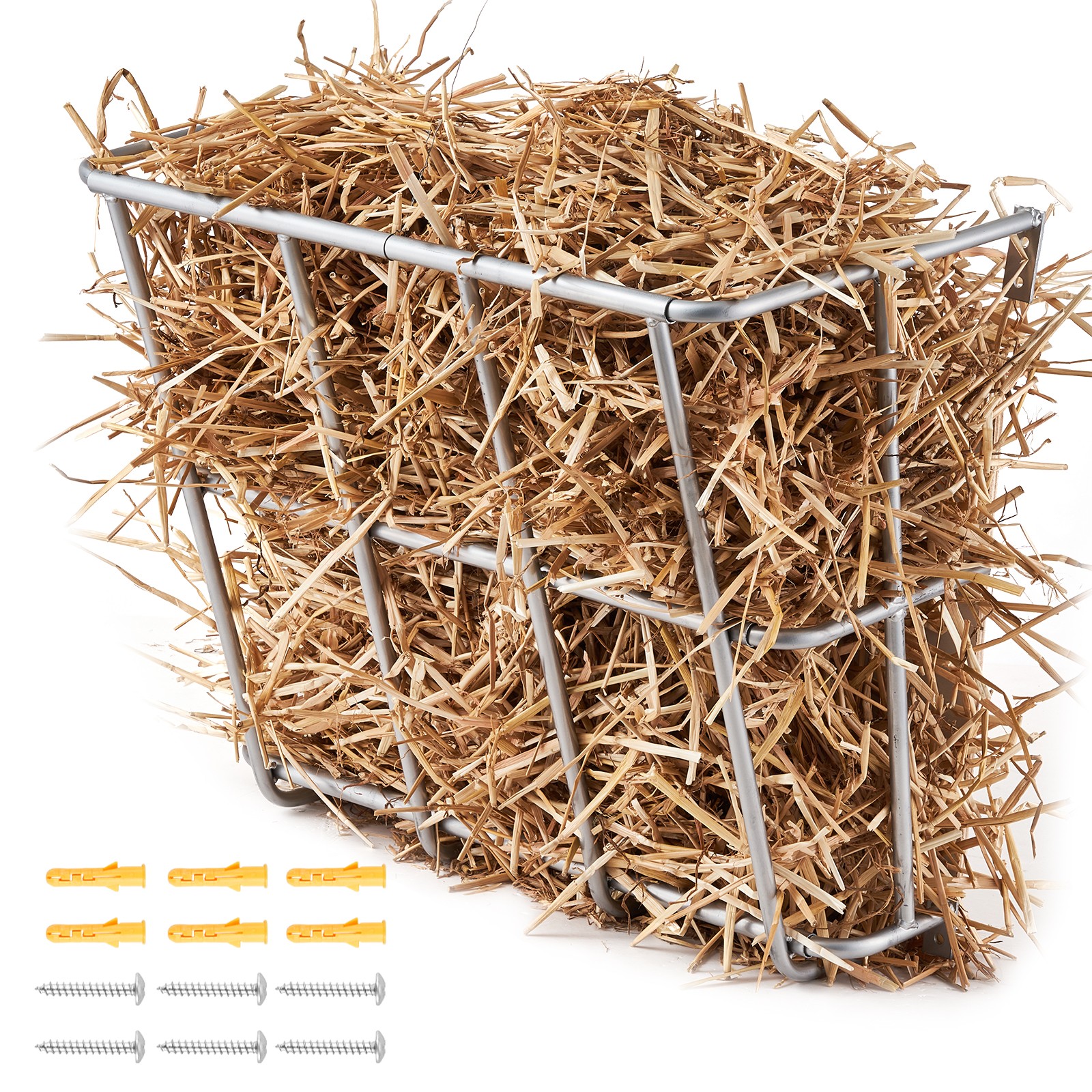Livestock Hay Feeder 18.5 Gallons Wall Mounted Goat Hay Rack for Horses