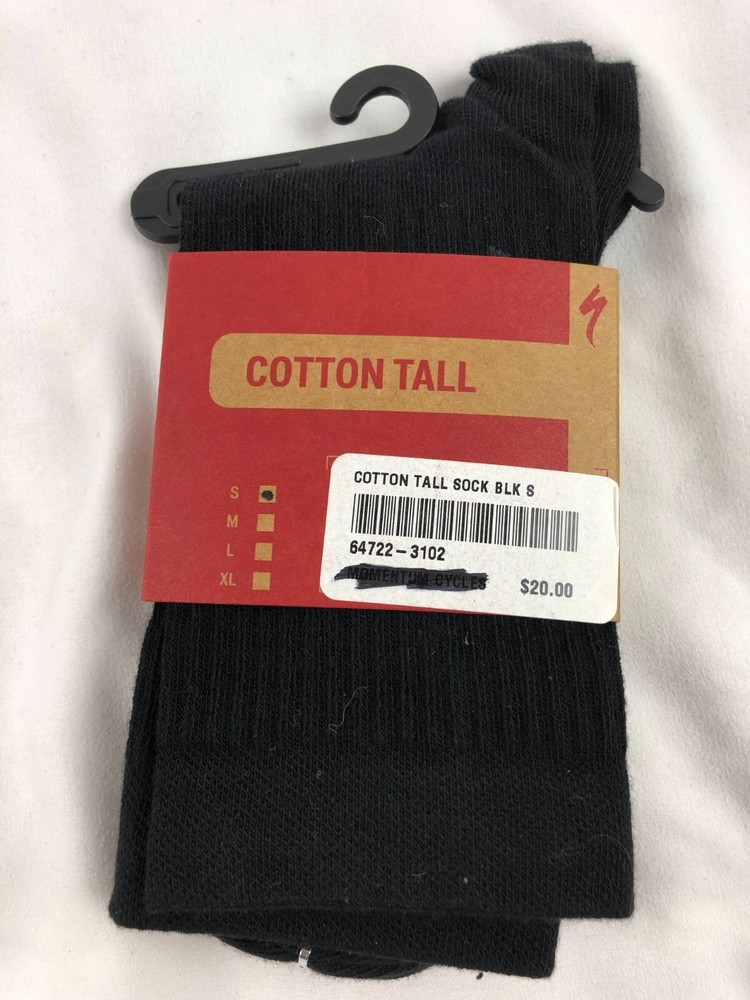 Specialized Cotton Tall Socks SIZE Small Black