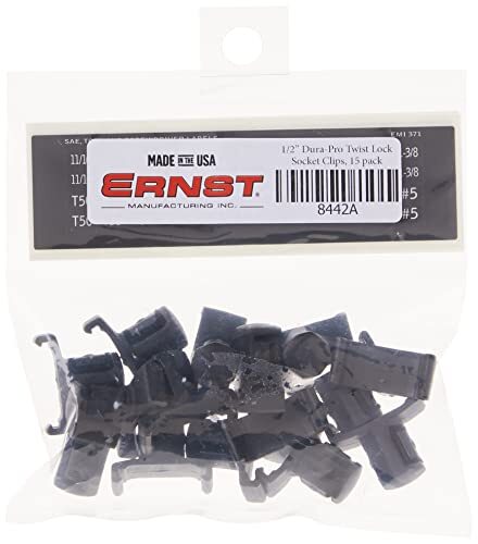 Ernst 8442 1/2 Dura-Pro Twist Lock Socket Clips - 17 pack - Black