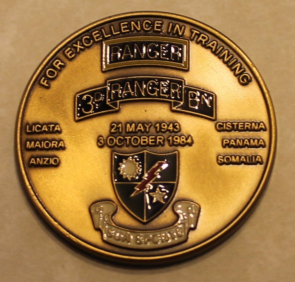 3rd Ranger Battalion Commander / Command Sergeant Major Army Challenge Coin