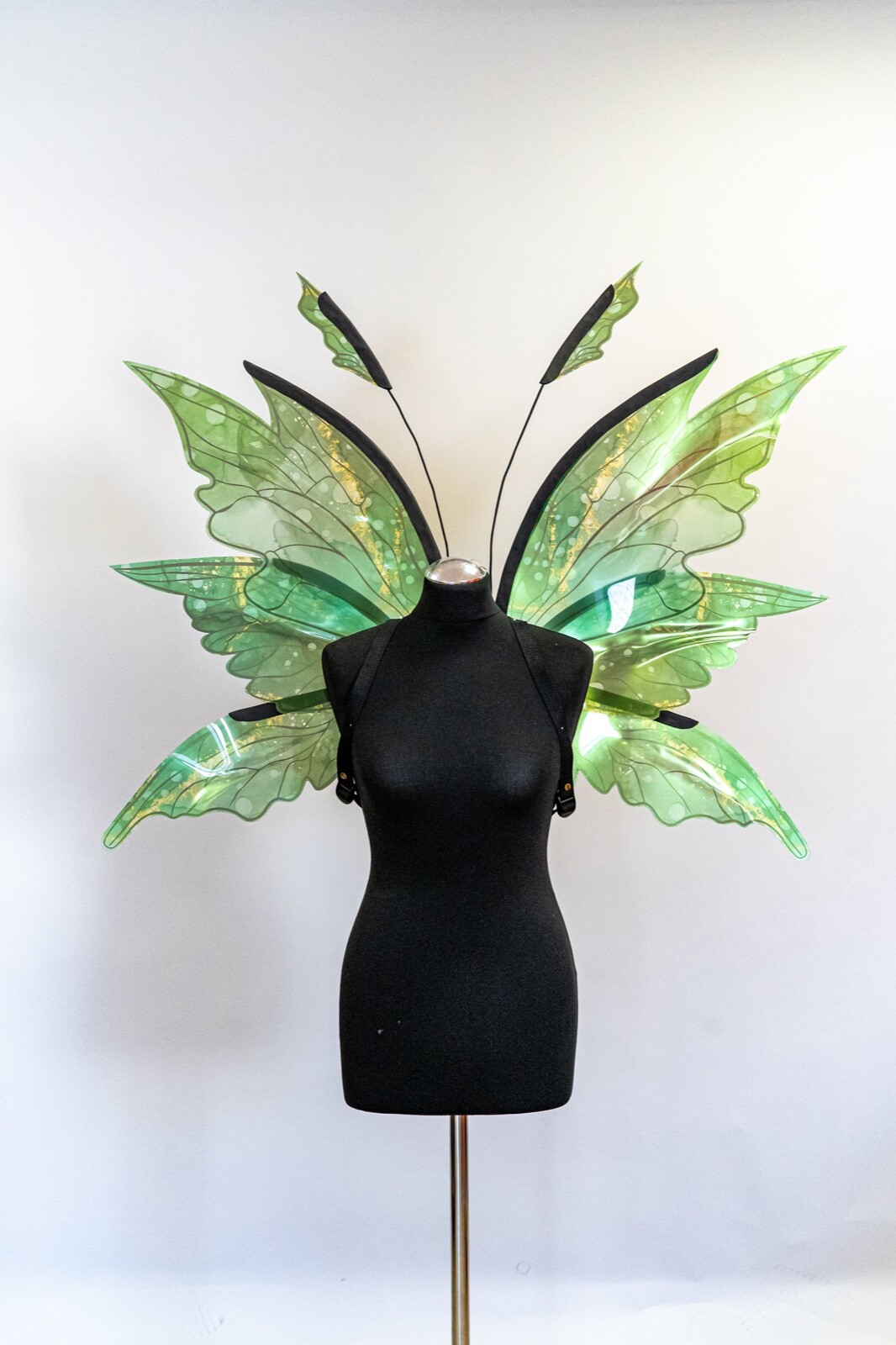 Green Fairy Wings Costume For Adult Butterfly Elf Cosplay Iridescent Halloween