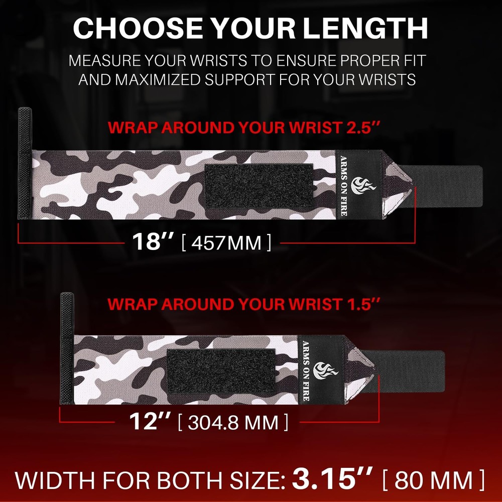 Weightlifting Wrist Wraps with Thumb Loop – 18" HeavyDuty Support for