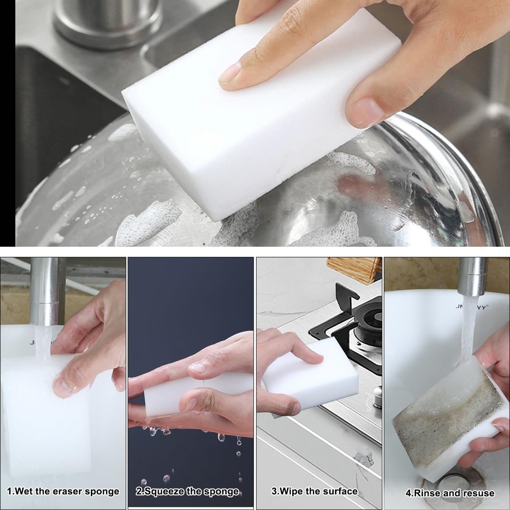 2X Density Magic Sponge Eraser,Multi-Functional Household Cleaning Kitchen Dish