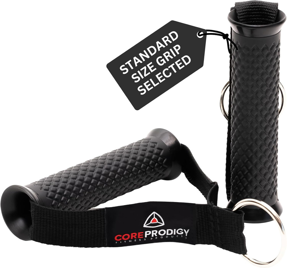 Core Prodigy Heavy Duty Exercise Handles - Grip Attachments for Cable Machine Pu