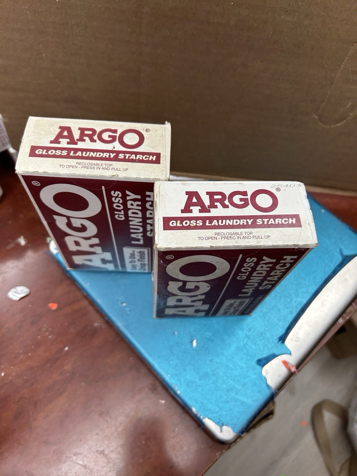 Argo Gloss Laundry Starch 2 Pack No Date Stained Boxes