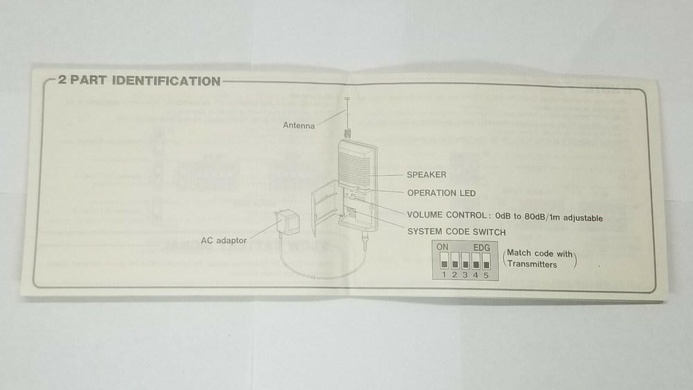 Optex Wireless Sensor Receiver RC-2FE, 70 ft range, new in box, locksmith