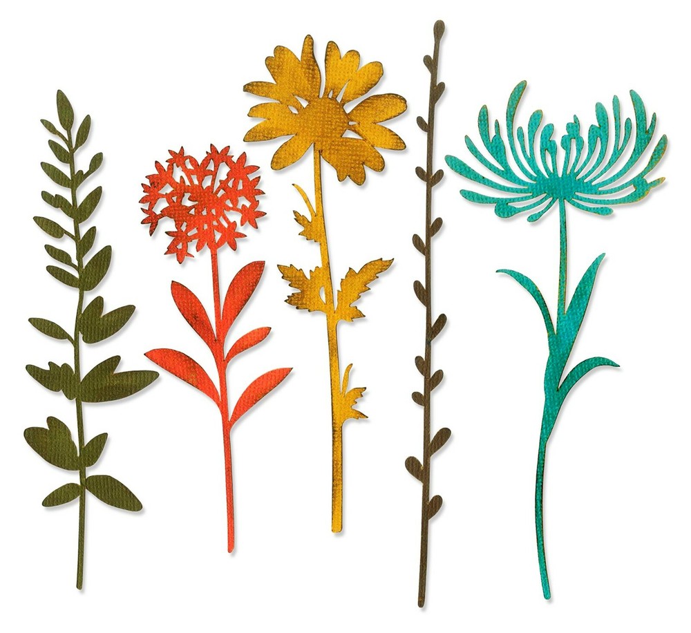 Sizzix Thinlits Wildflower Stems #1 #664163 5pk set Retail $22.99 by Tim Holtz