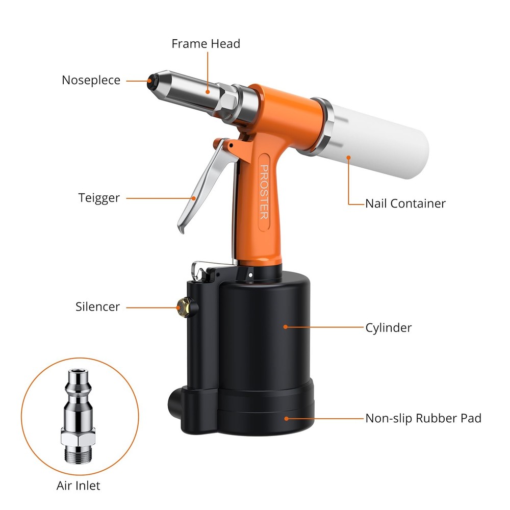Proster Pneumatic Riveter - 3924LBF Pulling Rivet Gun,
