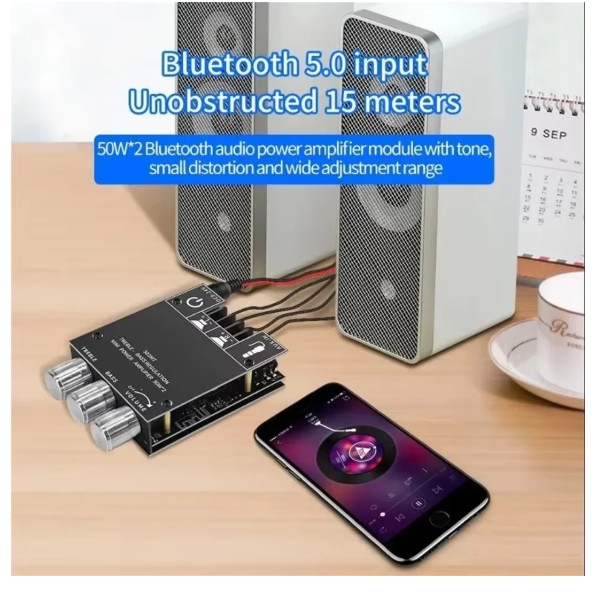 Bluetooth 5.0 Bluetooth Audio Amplifier Modules 2X50W Hi-Fi Amplifier Board