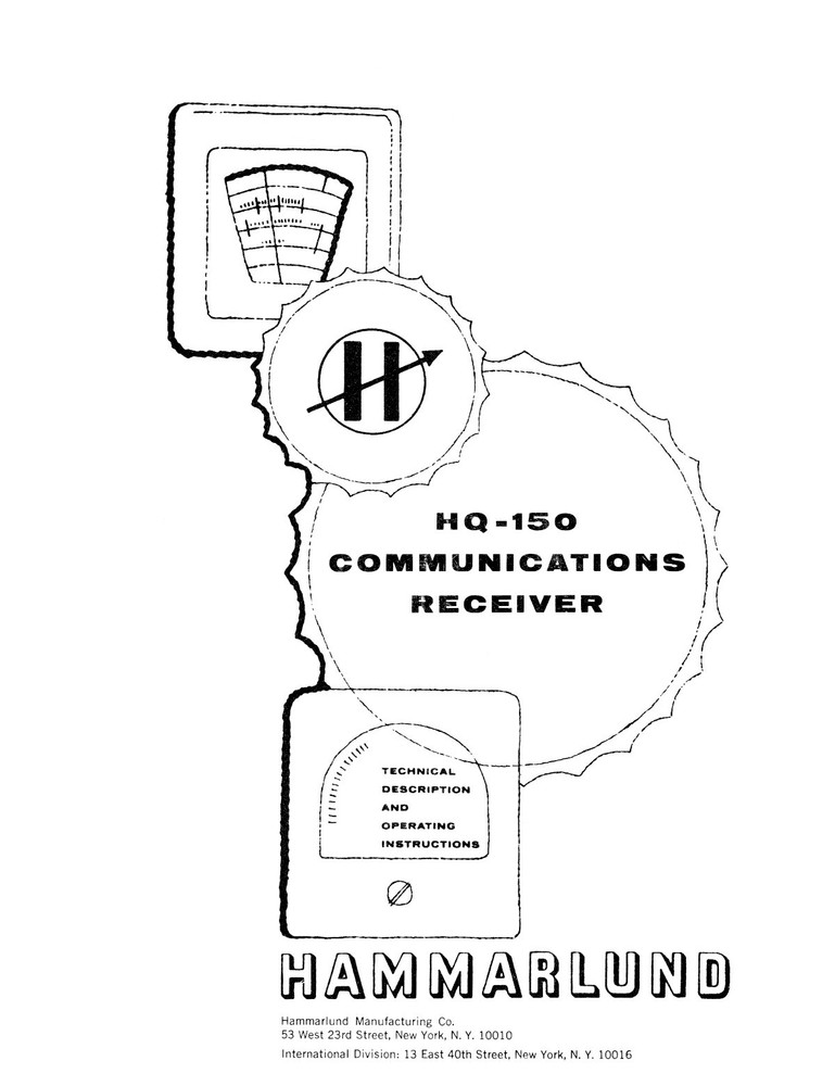 HAMMARLUND HQ-150 HQ150 Communications Receiver Manual