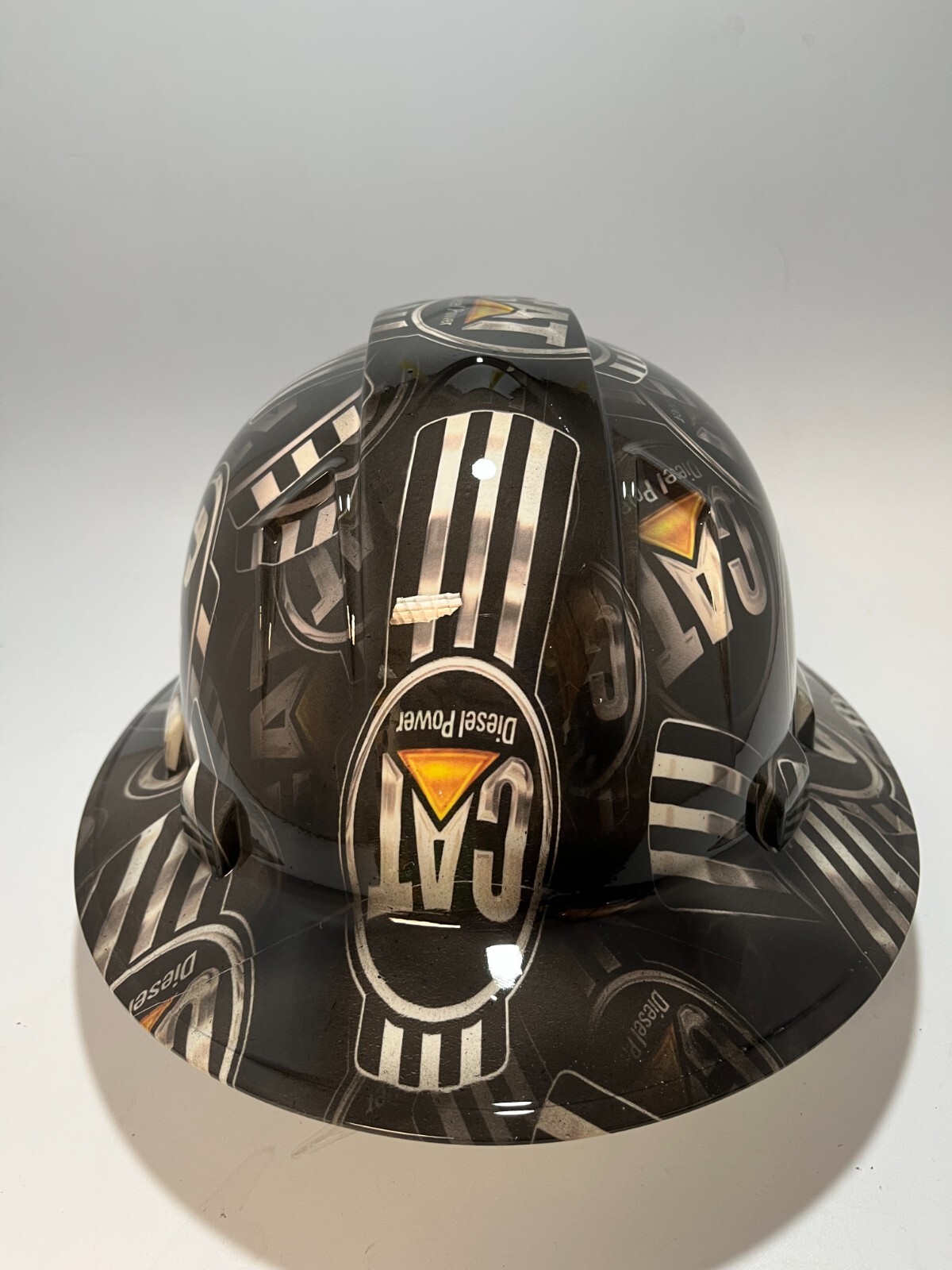 New Full Brim Hard Hat Custom Hydro Dipped CAT DIESEL POWER