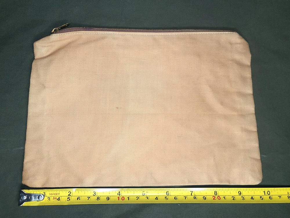 WWII WAC Women's Army Corps Tan Private Purchase Zipper Bag Handbag Purse Kit