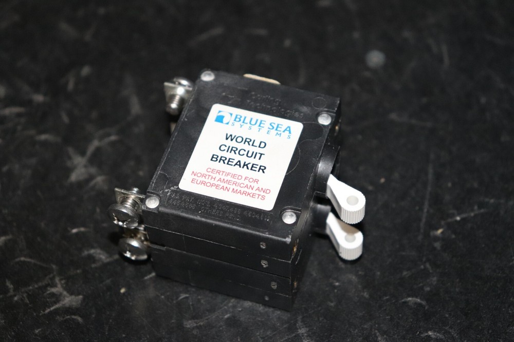 Blue Sea Systems Black Toggle Double Pole 50A Circuit Breaker
