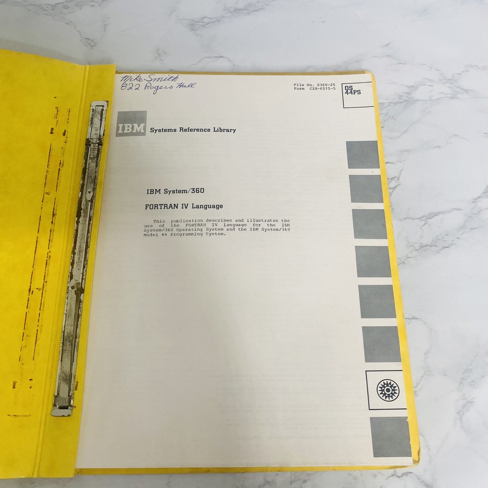 1966 IBM System 360 Reference Library Fortran IV Language Operating System Vtg