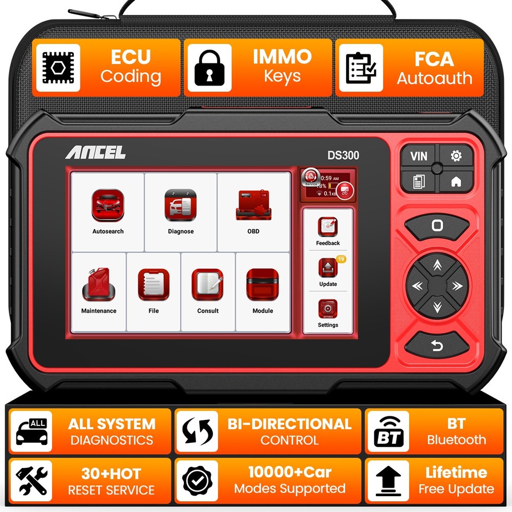 ANCEL DS300 Car All System OBD2 Scanner Bidirectional Diagnostic Tool ECU Coding