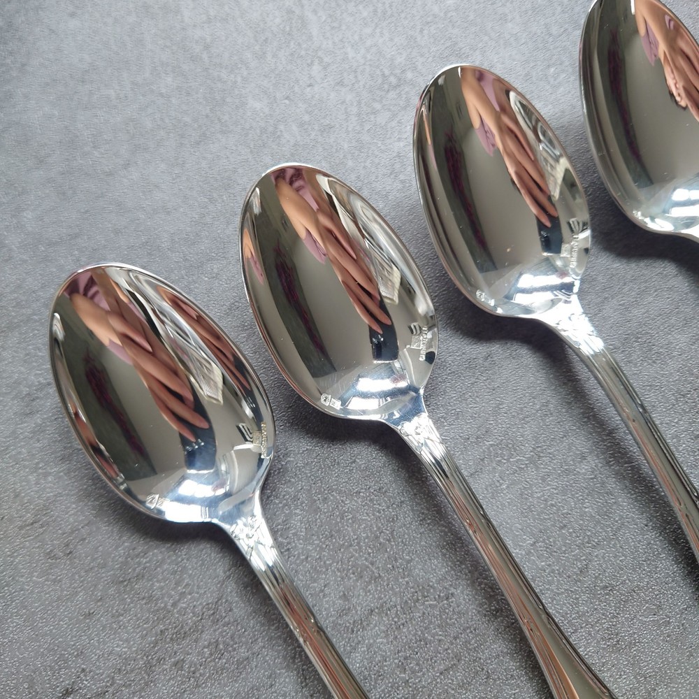 Christofle Rubans Coffee Spoon 6pcs Silverplate Flatware Excellent