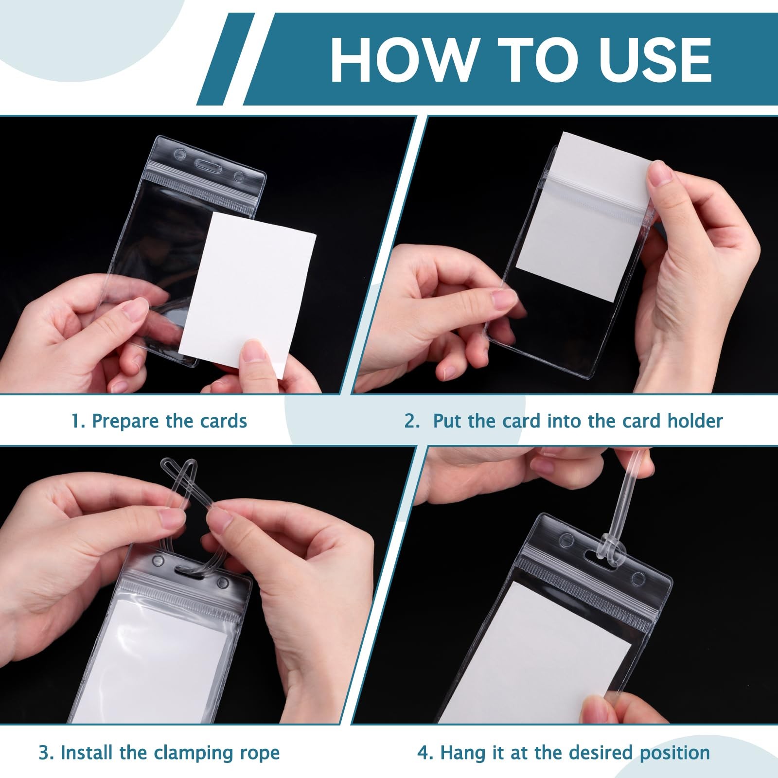 Oomcu 30 PCS Clear Plastic Luggage Tags Holders Bulk - Cruise ID Card